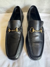 vintage gucci horsebit loafers man's shoes black 9 1/2 us