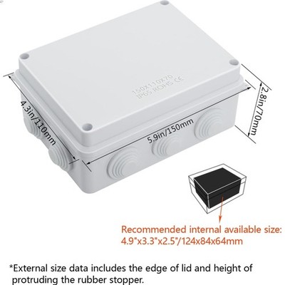ABS Plastic Dustproof Waterproof  Junction Box Universal Electrical Project E...