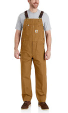 Carhartt Men's Iconic R01 Duck Bib Overall Brown NEW