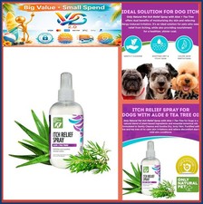 Natural Dog Itch Relief Spray with Aloe and Tea Tree Oil Soothing Skin Care 8oz