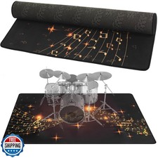 Drum Rug, 4 Ft x 6 Ft Drum Mat Carpet Music Rug with Non-Slip Grip Bottom, So