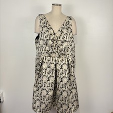 LACE & MESH Size 3X Floral Brocade Fit n' Flare Pleated Midi Dress Side Pockets