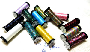 13 Vint. Kreinik Metallic Balger Blending Filament Thread Mini Spools/ Mixed/ E