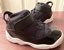 Air Jordan Baby Black White 6 Rings 323420-016 Toddler Sneaker Shoes Size 8C