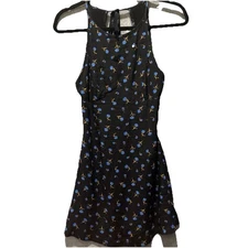 Urban Outfitters Floral Mini Fit & Flare Dress Size 0 Blue and yellow flowers