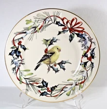 Lenox WINTER GREETINGS  9-3/8" Accent Luncheon Plate MINT w/Label GOLDFINCH