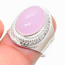 Pink Rose Quartz Gemstone Handmade 925 Sterling Silver All Size Ring For Gift
