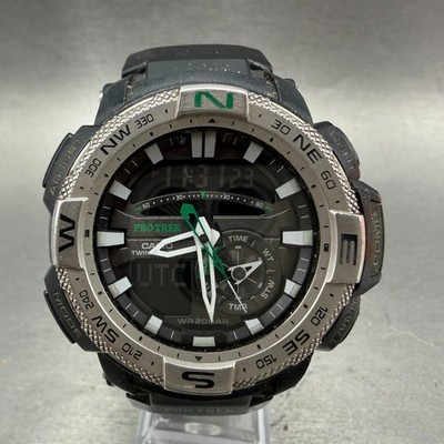 Casio Protrek PRG-280 Watch Men 52mm Black Silver Ana Digi Compass New battery