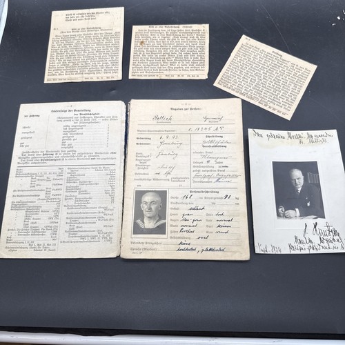 WWI Imperial German Naval Service Military Service Record Book Sailor NAMED