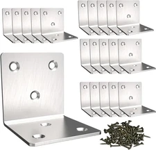 Silver Stainless Steel Corner Bracket,Joint Right Angle Bracket,L Shape Heavy...
