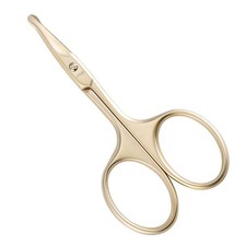 3.75" Small Safety Facial Nose Hair Scissors, Curved Blade with Rounded Tip