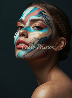 Foto A4 Frau Portrait Abstrakte Kunst Poster Wanddeko (4032)