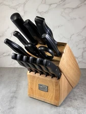 Chicago Cutlery Insignia Triple Rivet Poly Kitchen Knife Block Set w Maple Block