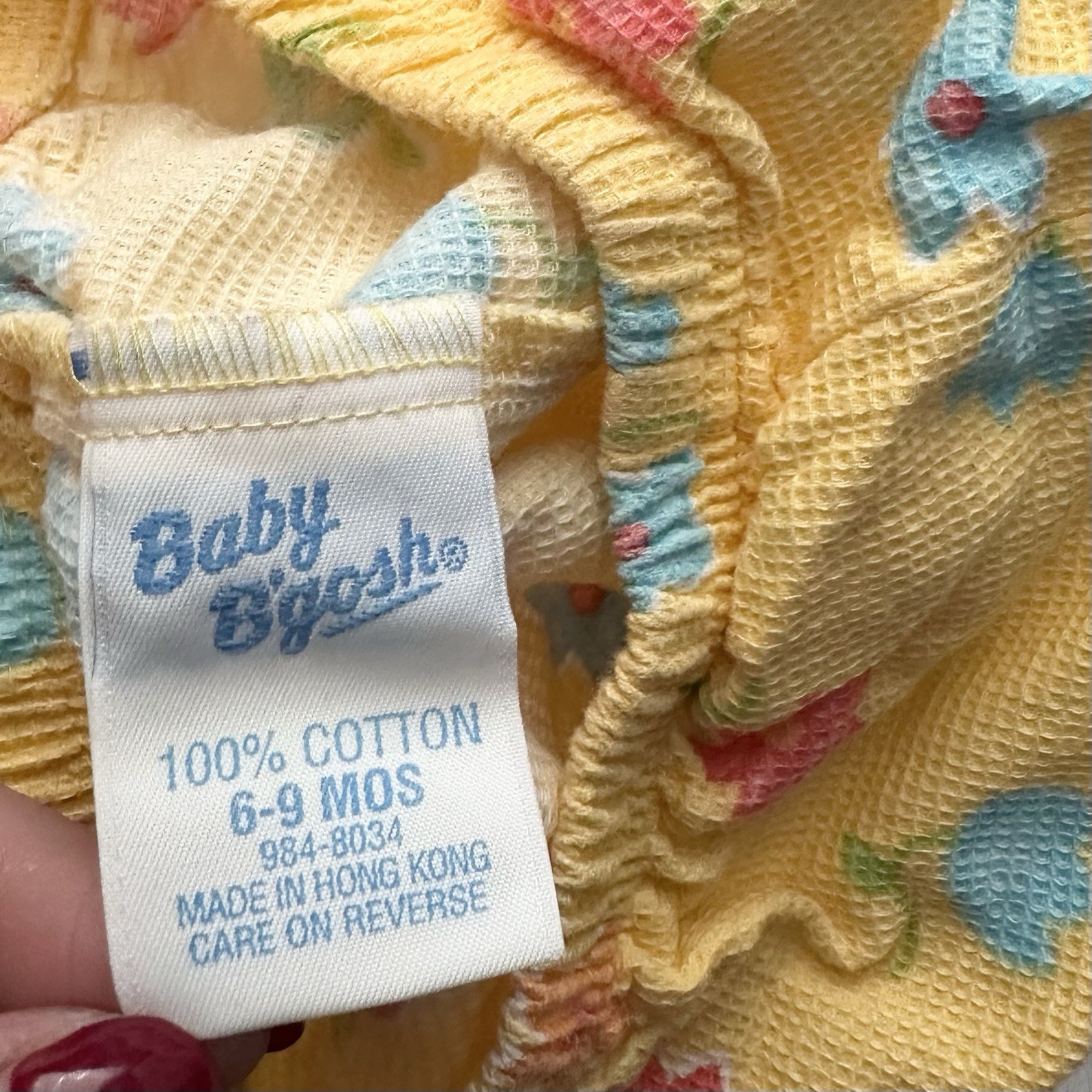 Vintage Baby B’gosh OshKosh 2pc Set Yellow Dress & Bloomers Flowers 6-9M Rare image 5