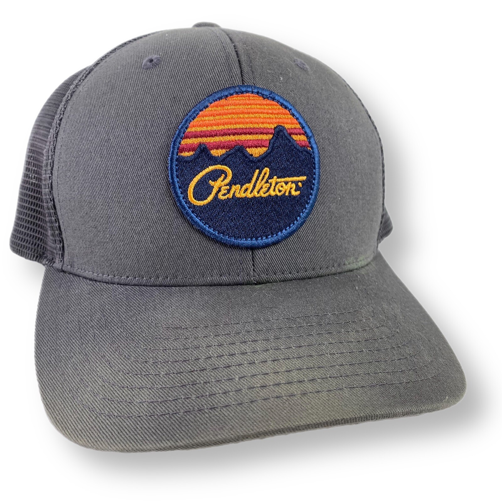 Pendleton Snapback Hat Mesh Gray Cap Patch - image 1