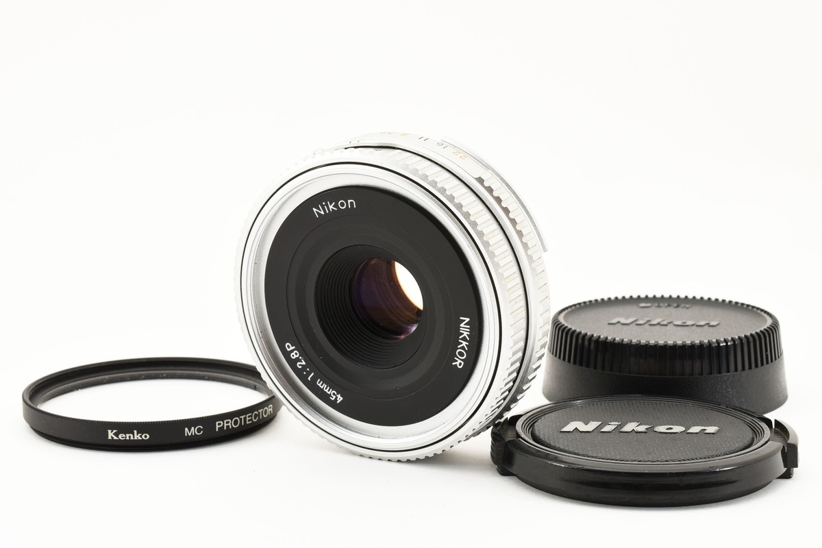 Nikon 45mm f/2.8 Nikkor AI-S MFレンズ シルバー MINT] Nikon Ai-s Nikkor 45mm f/2.8 P silver MF Lens From