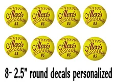 8- Softball Decals Bumper Stickers 2.5" Personalize Girls Boys Teams Sports 