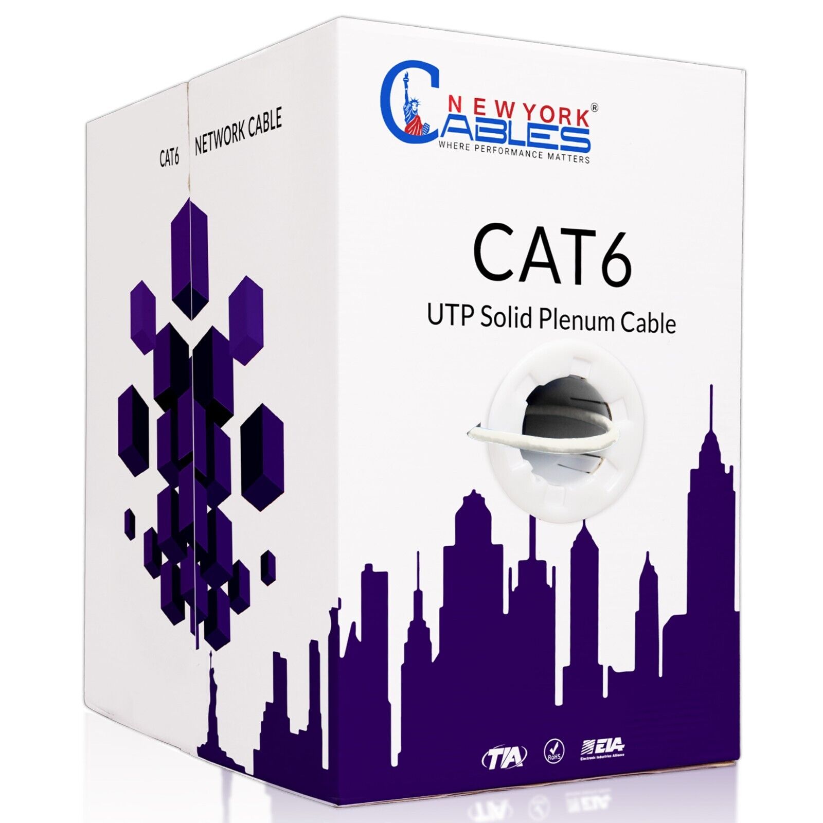 1000ft Cat6 Plenum CMP Bulk CCA Ethernet Cable 550Mhz 23AWG 4Pair UTP Wire  Blue eBay