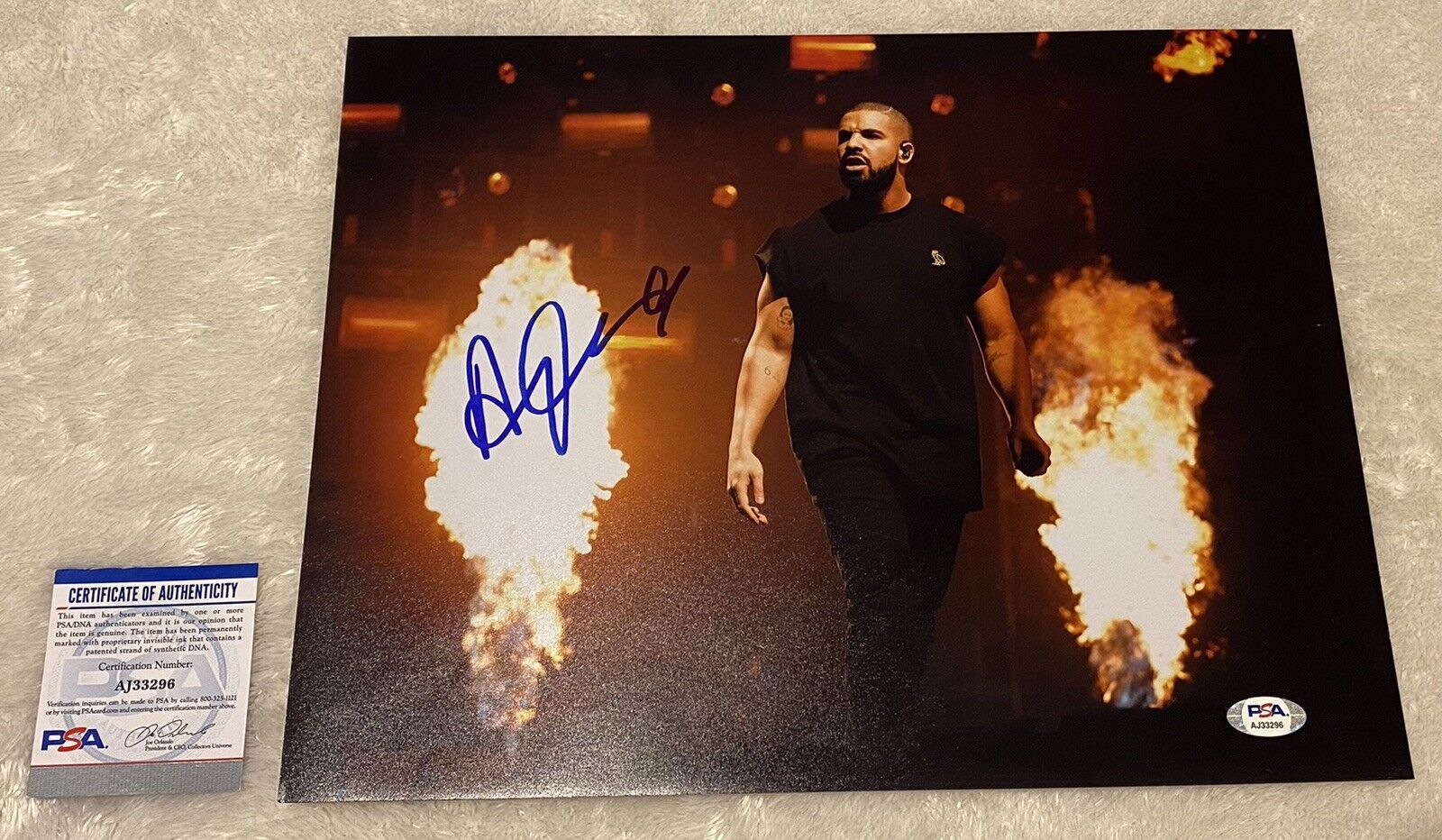 NEW before selling DRAKE DRIZZY SIGNED 11X14 PHOTO Overseas parallel import regular item W PSA OVO RARE GOD SIX COA 6