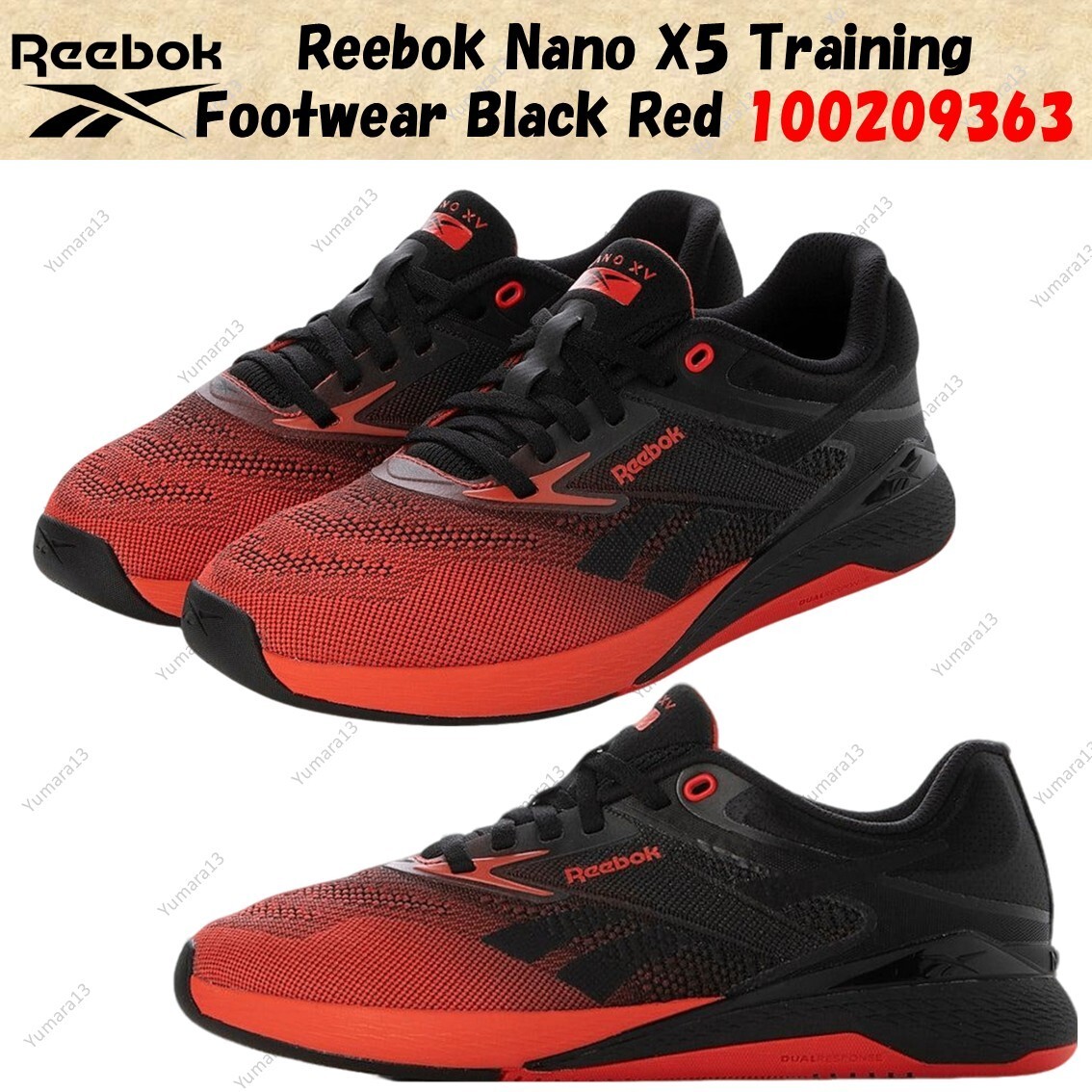 Reebok Nano X5 Training Footwear Black Red 100209363 Men's Size | eBay