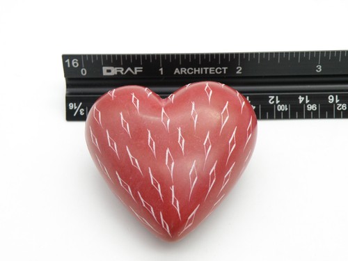 Vtg Red Heart Carved Soapstone Paperweight Women’s Gift Love Valentines Gothic - Picture 7 of 7