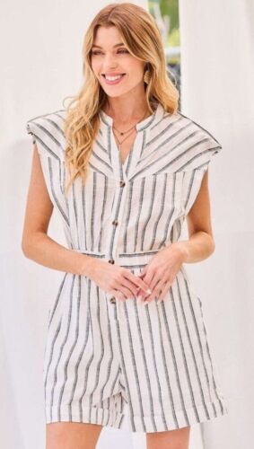 Zara Striped Cotton ~ Size XXL ~ Jumpsuit Romper