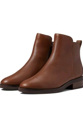 Cole Haan Womens River Chelsea Bootie Waterproof Boot Brown Leather Zip Size 9.5