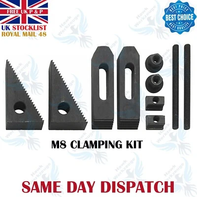 HAWK M8 CLAMPING KIT SET FOR ROTARY TABLE HV4 AND HV6 MILLING TOOLS