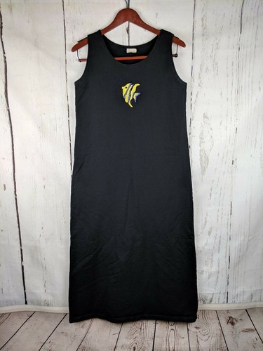 Juego de Vestido y Chaqueta DAMOA Negro Grande Portátil Arte Tropical Peces Resort L Maxi - Imagen 6 de 8
