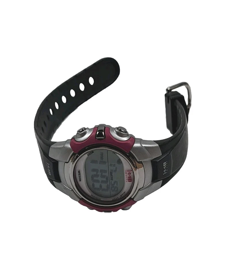 Timex Pink 1440 143-T5J151 10" Watch New Battery Gray Band - Image 3 of 4