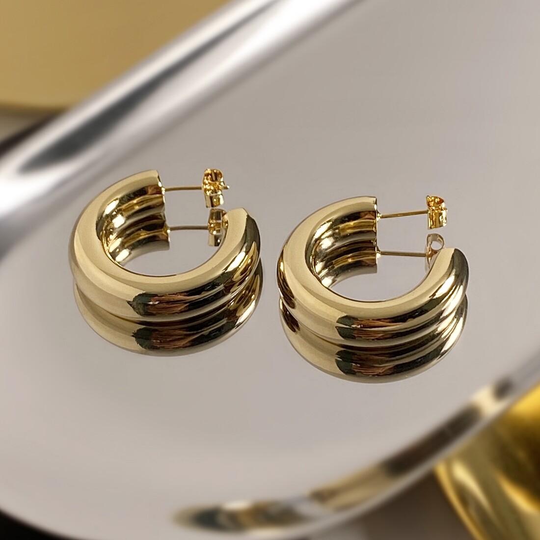 [PRIMAUTE] 韓国☆TWICEジヒョ着用☆ROM B Earrings NEW K-POP style BLACKPINK ITZY TWICE SUNMI Chubby Volume