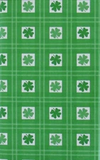 St. Patrick's Day 4 Leaf Clover Tiles Vinyl Flannel Back Tablecloth Var Size