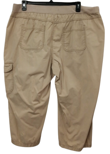 St. john's bay beige elastic waist button/zip pockets stretch capri pants  22W | eBay