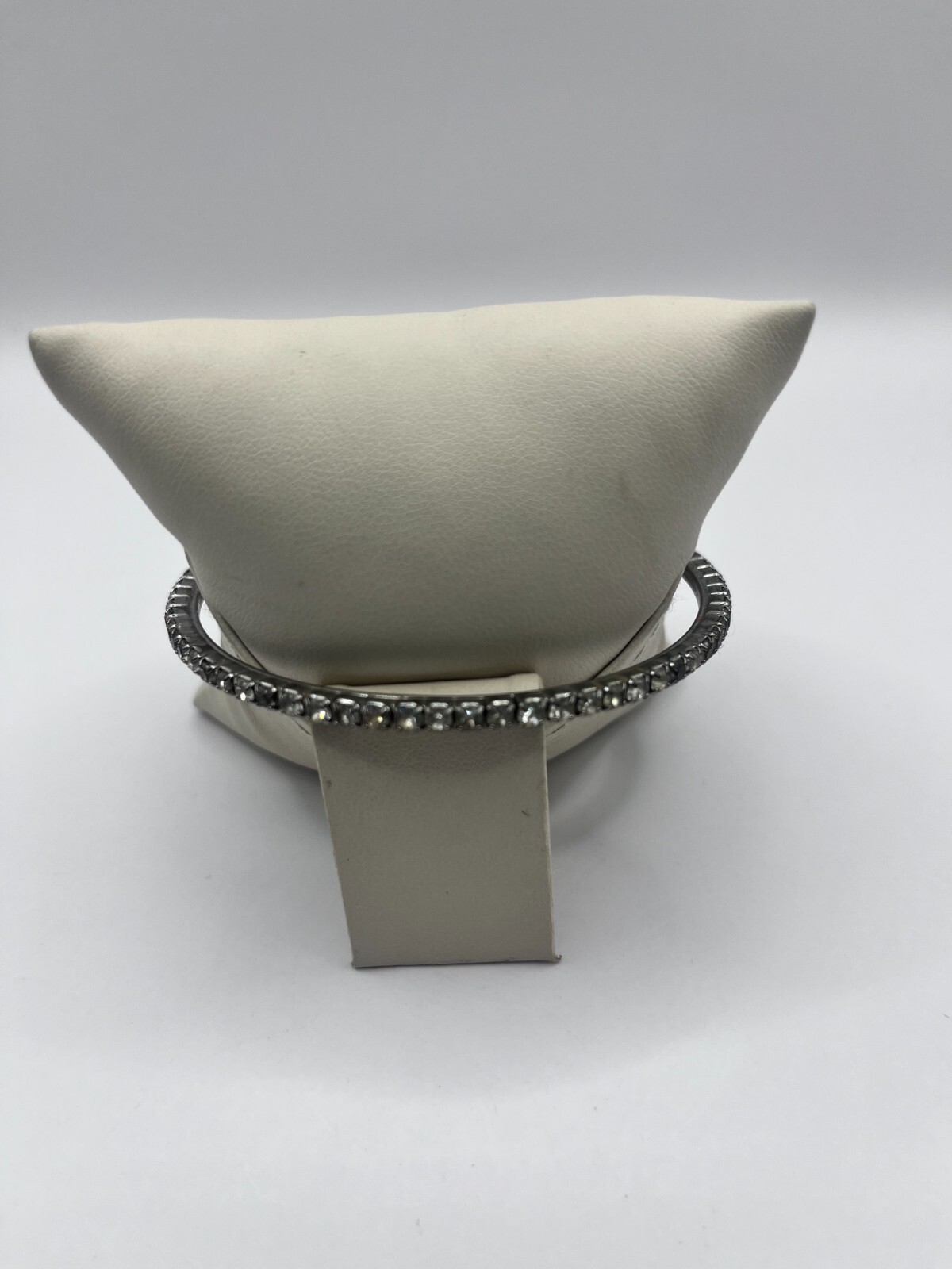 Silver Rhinestone Bangle Bracelet - image 3