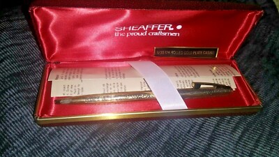 Schaefer.VINTAGE Road gold ballpoint writing Pen New in the Case 1/30 12.KT Gplt