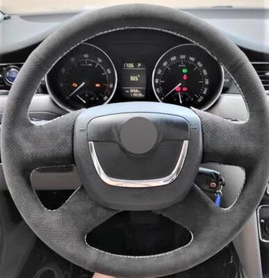 Alcantera Steering Wheel Cover Real Leather Wrap for SKODA OCTAVIA CITIGO A