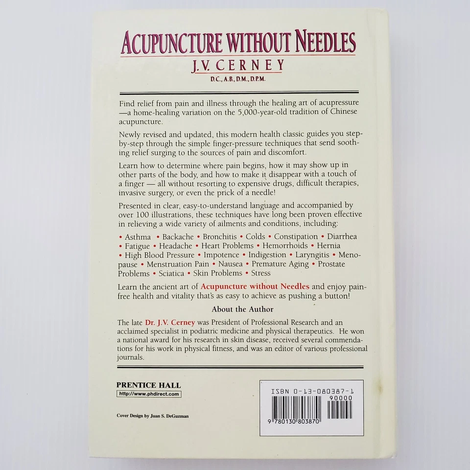 Acupuncture Without Needles Hardcover Book By Cerney Holistic Health Pain Relief - Image 3 of 4
