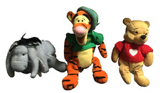 Disney Store Winnie the Pooh, Tigger  Eeyore Mini Bean Bag Beanie
