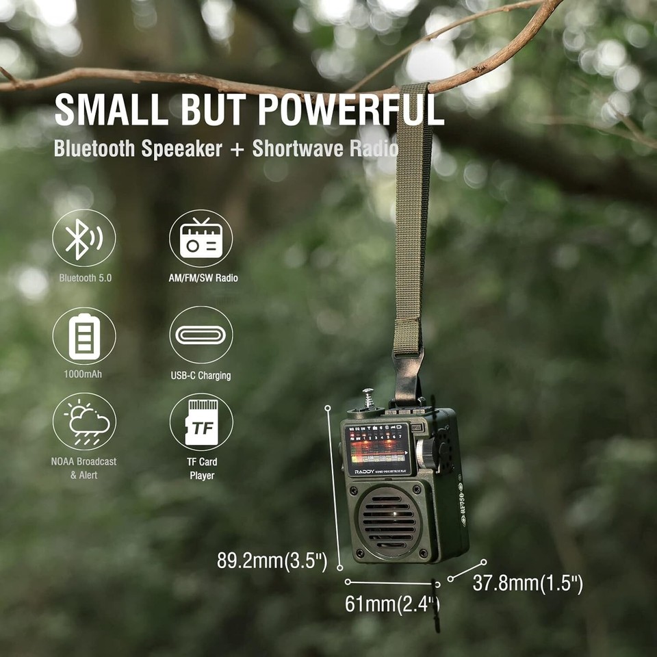 Portable Shortwave Radio AM/FM/SW/WB Receiver with NOAA Alerts - Pocket ...