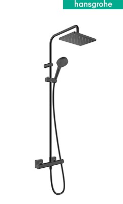 Hansgrohe Regendusche Duschsystem Vernis Thermostat 230 schwarz 26286670 black