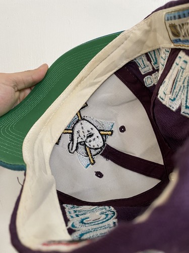 Vintage Anaheim Mighty Ducks Sports Specialties Side Wave Script Snapback Wool - Picture 6 of 12