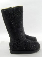 New BLACK Urban Glitter Rhinestone Knee Toddler cute Boot GIRL Size 9 C
