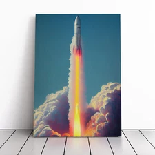 Enigmatic Spaceship Rocket Canvas Wall Art Print Framed Picture Dining Room