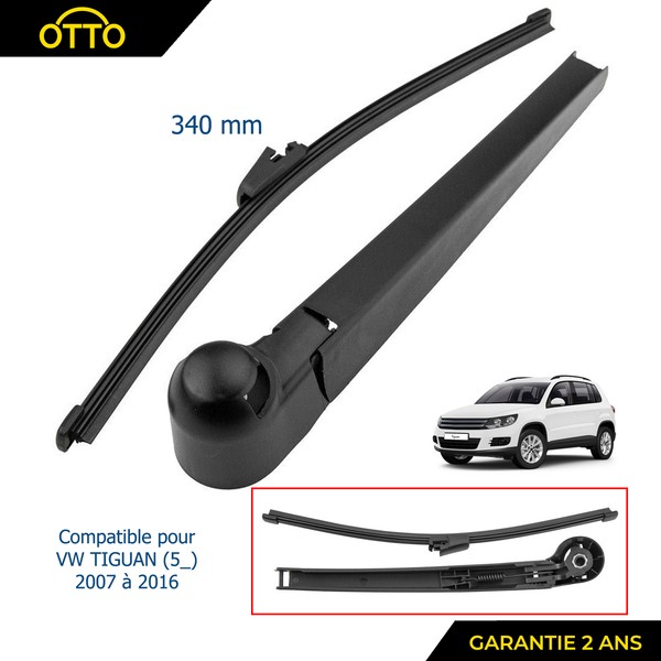 Wischerarm Heckscheibe FüR VW Tiguan 5N 2007-2016 Schwarz 340 Mm 1T0955707C-image