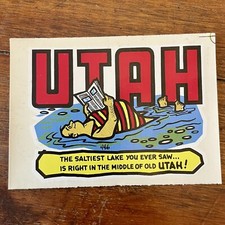 Vintage Utah Luggage Window Travel Decal Souvenir Baxter Lane