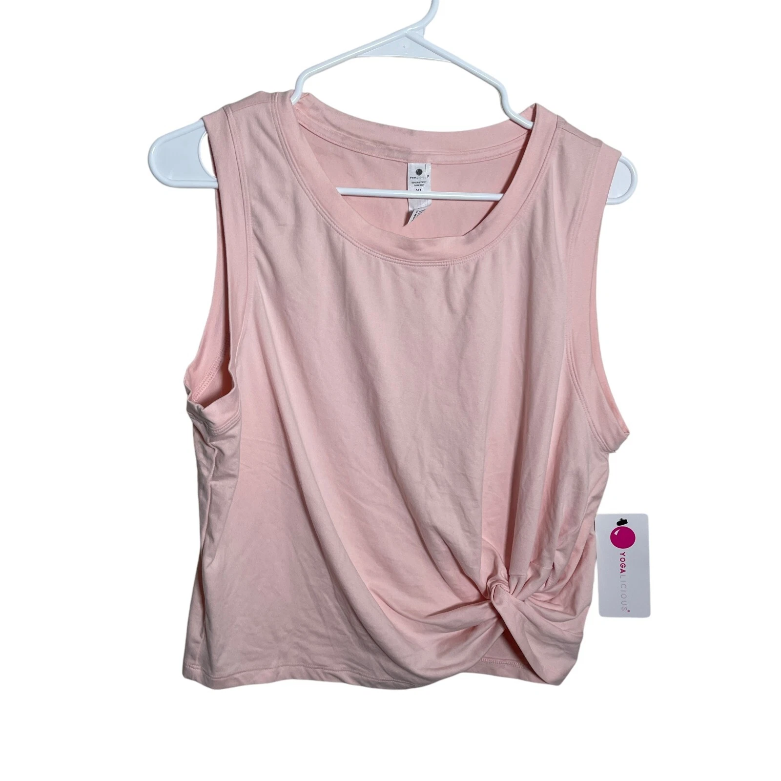 yogalicious twist cropped athletic tank-top