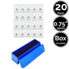 20 Pk 0.75 IN 19 mm Slab Coin Snap Holders w/ 20 Slot Blue Box For US Cent Penny