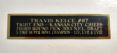 Travis Kelce Kansas City Chiefs Nameplate For A Football Photo Plaque 1.5'' X 6''