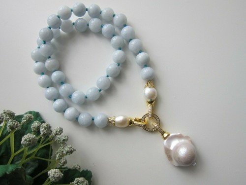 Large Keshi Pearl Pendant \ Necklace. Two in one. - Picture 9 of 38