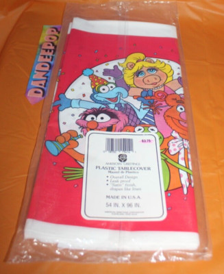 American Greetings The Muppets Plastic Tablecover 54 x 96'' Vintage Jim Henson